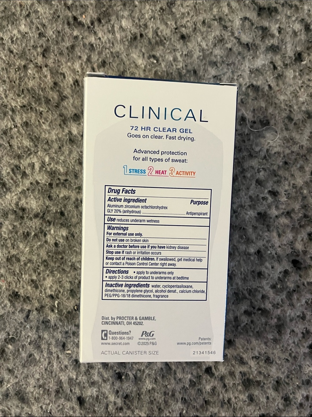 Secret Clinical 72 Hr Clear Gel Deodorant - Picture 4 of 4